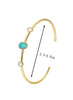 Elegant thin gold cuff bracelet with natural turquoise and opal stones Elegant thin gold cuff bracelet with natural turquoise and opal stones