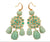 Natural Amazonizte Crystal Chandalier Gold Plated Earrings