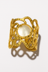 Gold plated freshwater pearl fashion elegant ring