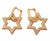 Elegant 6-pointed star of David 18K gold plated cubic zirconia micro pave earrings.