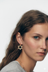 Elegant 6-pointed star of David 18K gold plated cubic zirconia micro pave earrings.