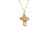 18K Gold Plated Freshwater Pearl and Tuquoise Natural Stone Cross Pendant Gold Necklace