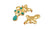 18K Gold Plated Freshwater Pearl and Tuquoise Natural Stone Cross Pendant Gold Necklace