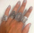 Bohemian carved silver metal triabal embossed large ring