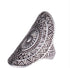 Bohemian carved silver metal triabal embossed large ring