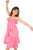 Girls Tulip Pink Long Linen Ruffle-Tiered Maxi Sun Dress