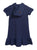 Little Girls Pink and Navy Soft Organic Cotton Essential Lady Bug Printed Hoody Zip Front Dress