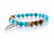 Gemstone bracelet with Tiger's Eye, Turquoise and Feather Charm Bracelet, gemstones, crystals, gem, tiger's eye, tiger, turquoise, feather, bird, feather charm, charm, brown, teal