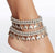 CRESCENT MOON CHARM BAND ANKLET
