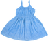 Girls Blue Strappy Emboidered Light Dress