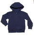 Boys and Girls Soft Organic Cotton Essential Eclipse Dark Blue Zip Up Hoody Jacket with pockets