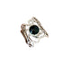 Bohemian silver metal black onyx mystic ring