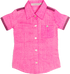 Girls White and Pink Light Weight Organic Cotton Blend Smart Short Sleeved Selvedge Trimmed Blouse